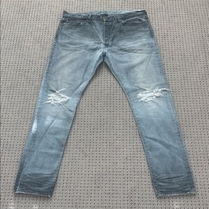 John Elliott Light Blue Distressed Skinny Jeans